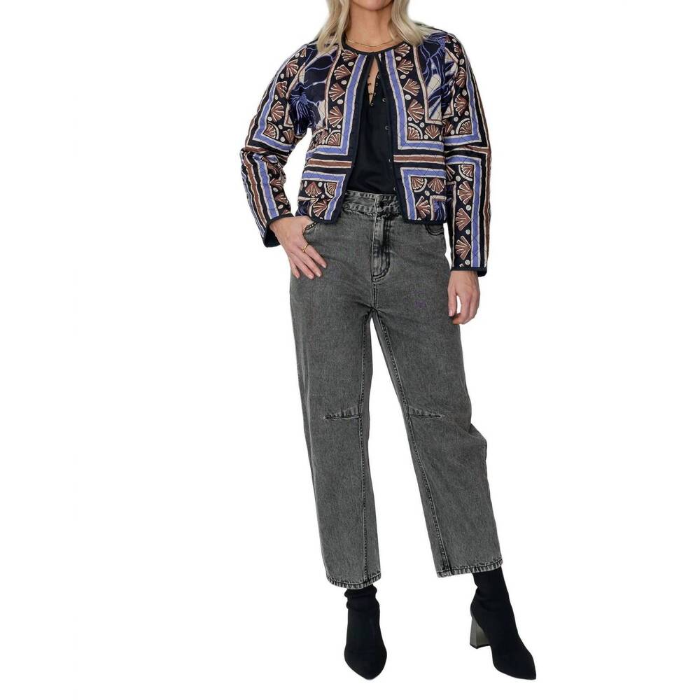 NEW WEST OF colette reversible quilted jacket in fleur scarf
